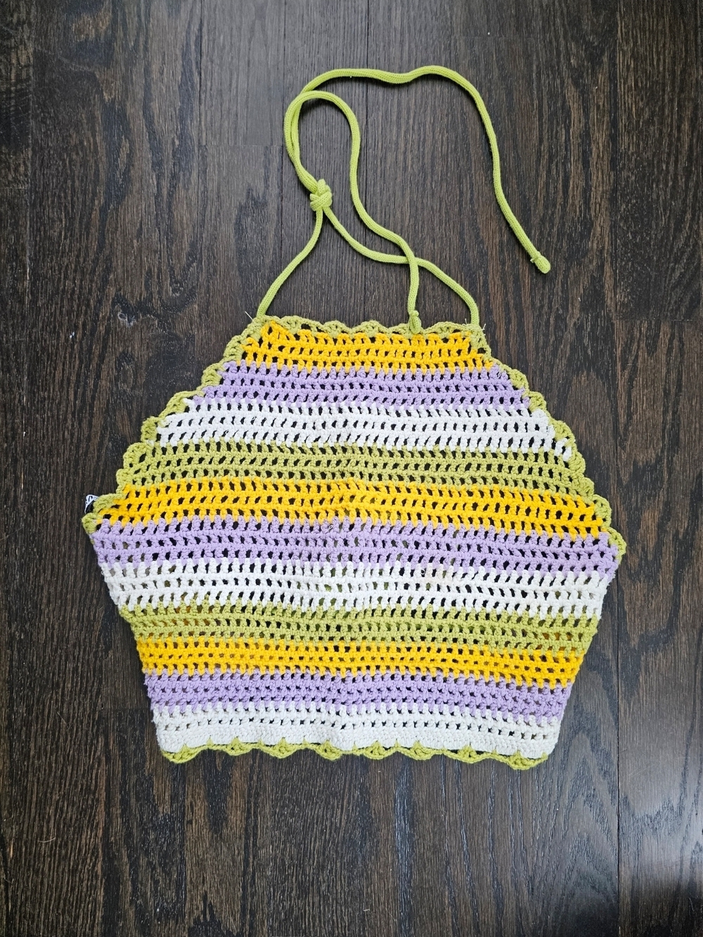 Zara Crochet Halter Tank Top in Yellow, Lilac, White, Green